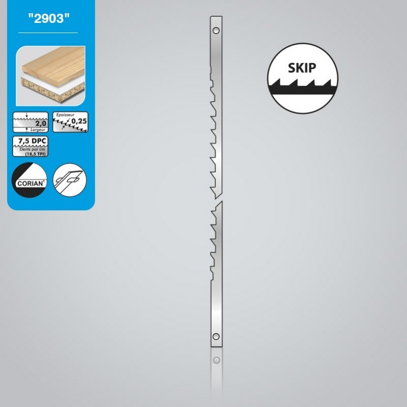 Lame à chantourner à ergots LEMAN 290312 - 127 x 2,0 x 0,25 mm Lame à chantourner à ergots LEMAN 290312 - 127 x 2,0 x 0,25 mm