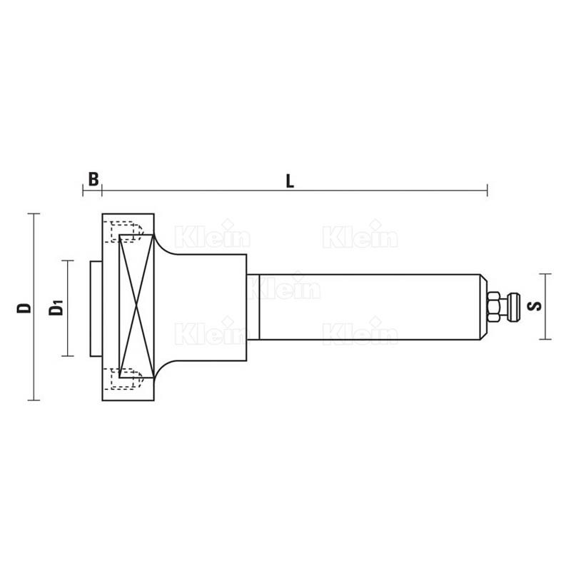 Arbre porte lame - KLEIN T128.145.R - Q 25x60 x L 90 x al 30 mm