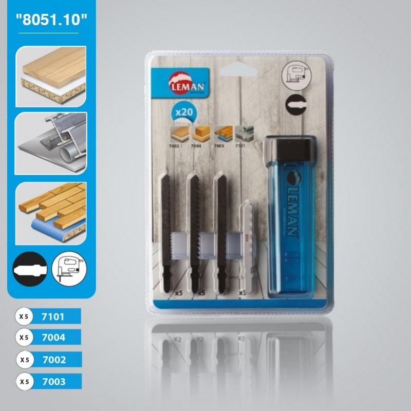 Assortiment 20 lames scie sauteuse - LEMAN 8051.20 Assortiment 20 lames scie sauteuse - LEMAN 8051.20