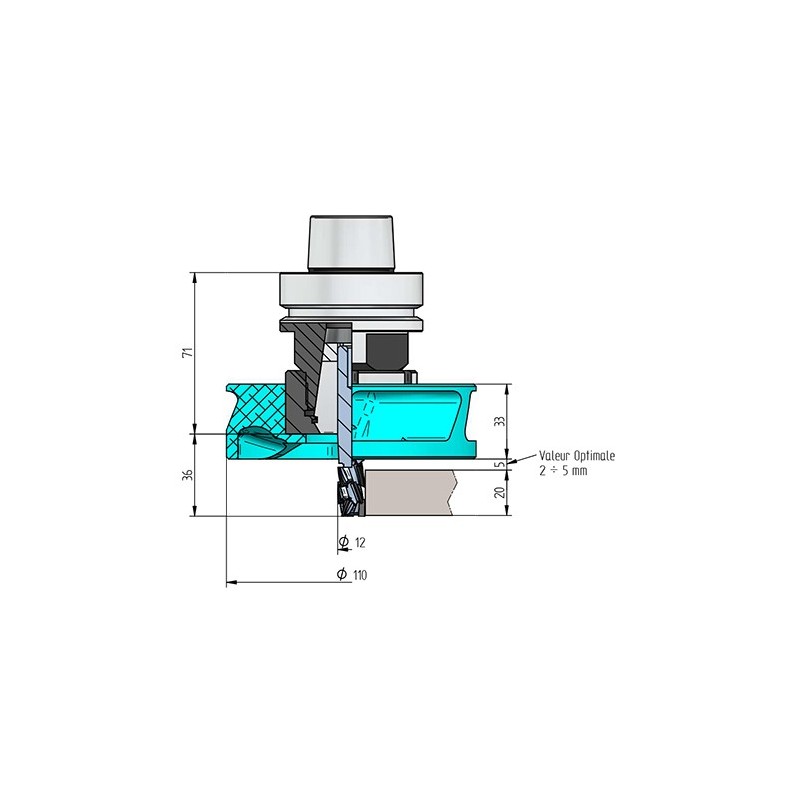 Ecrou déflecteur - ELBE TWISTER - pour mandrin HSK63F ER40