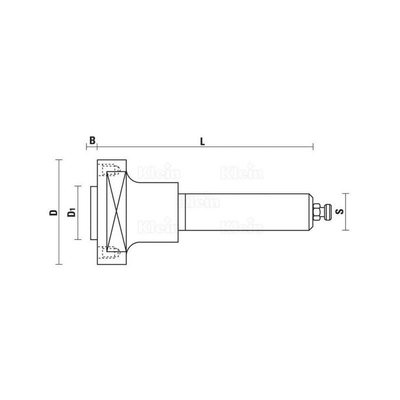 Arbre porte lame - KLEIN T128.141.R - Q 20x60 x L 90 x al 22 mm