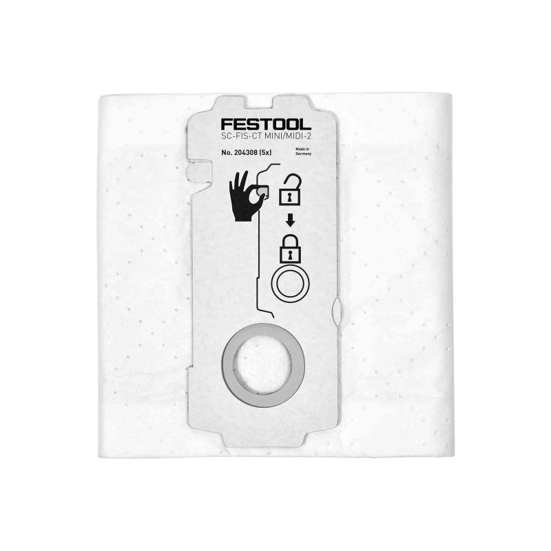 Sac filtre - FESTOOL 204308 - pour CTL MIDI I / MINI I - 5 pièces