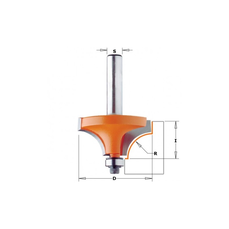 Mèche 1/4 de rond - CMT 93918711 - r 3 mm - Ø 18,7 x l 12,7 mm - Q8