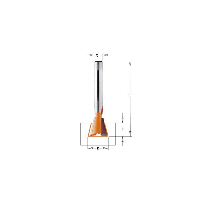 Mèche à queue d'aronde - CMT 91809511 - Ø 9,5 x l 9,5 x L 52,5 mm Mèche à queue d'aronde - CMT 91809511 - Ø 9,5 x l 9,5 x L 52,5 mm