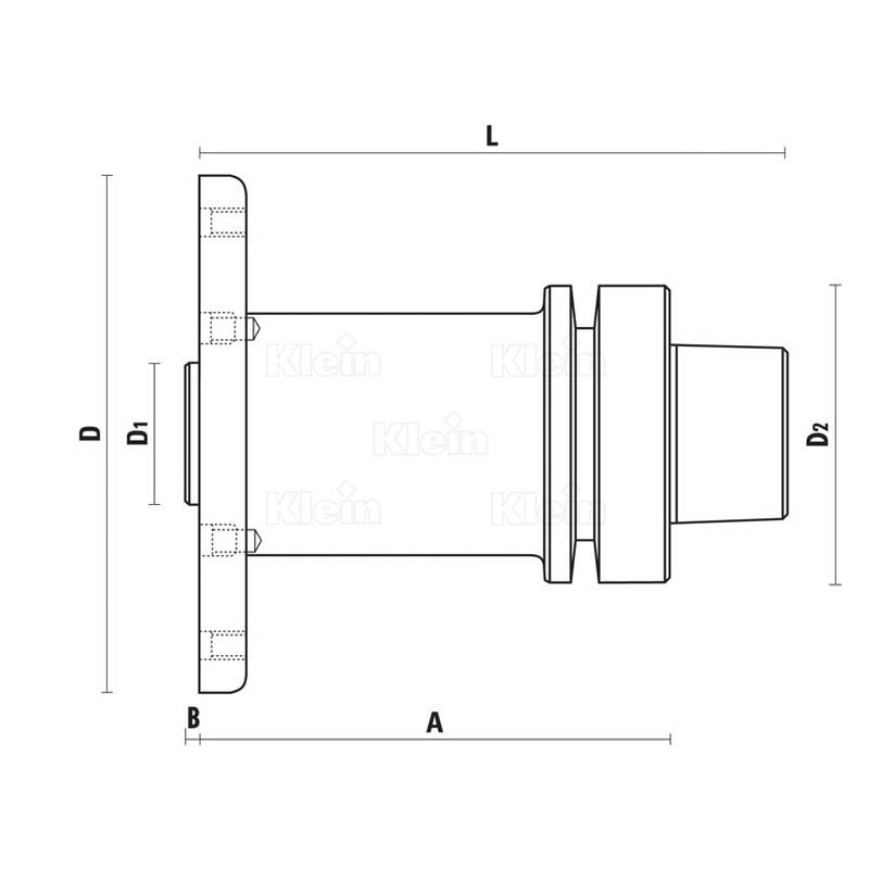 Mandrin porte lame - KLEIN T128.160.R -  HSK63F - h 40 mm - als 30 mm