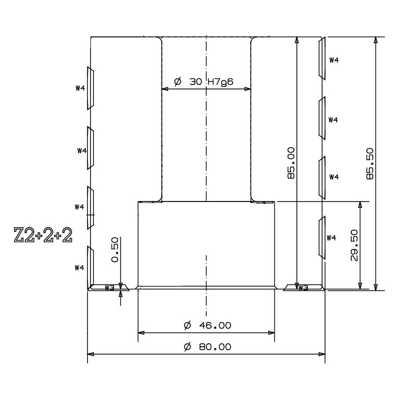 Porte-outils - ELBE PC808530 - à calibrer-feuillure - Ø 80 x al 30 mm