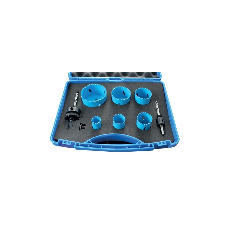 Coffret 6 trépans - LEMAN 5006 - HSS Bi-métal - Ø 22 à 68 mm