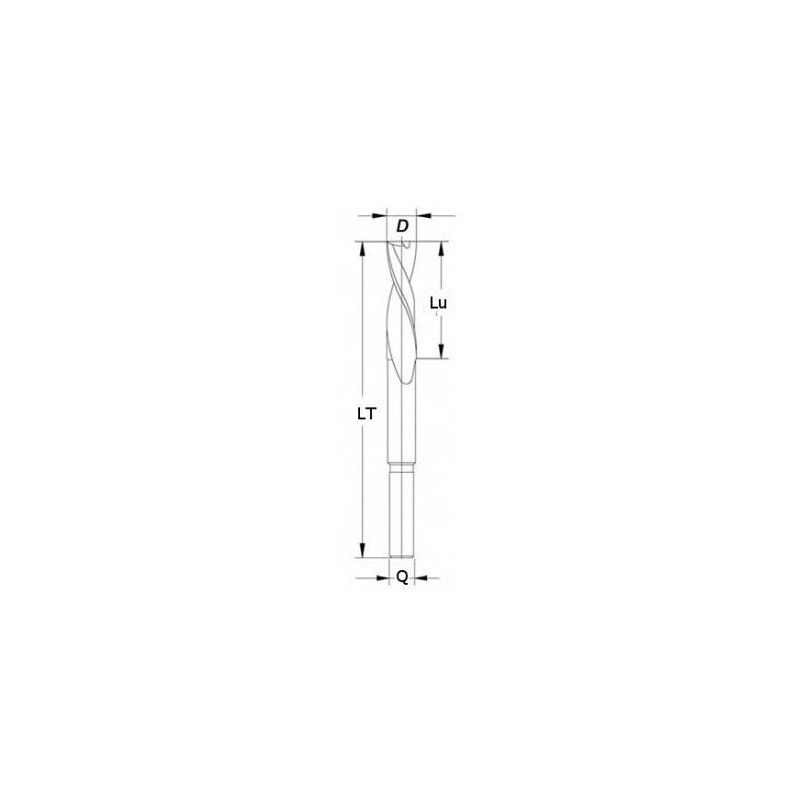 Mèche à mortaiser - FISCH 02402000RA - Ø 20 x l 71 x L 185 mm - Q16 D