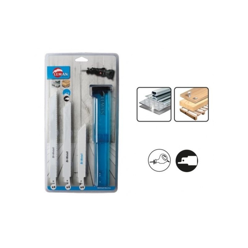 Lame de scie sabre - LEMAN 7750.12 - Assortiment - 12 lames