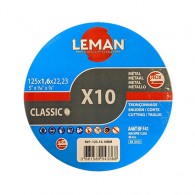 Boite 10 disques à tronçonner - LEMAN 1251610BM - Ø 125x1,6x22 mm