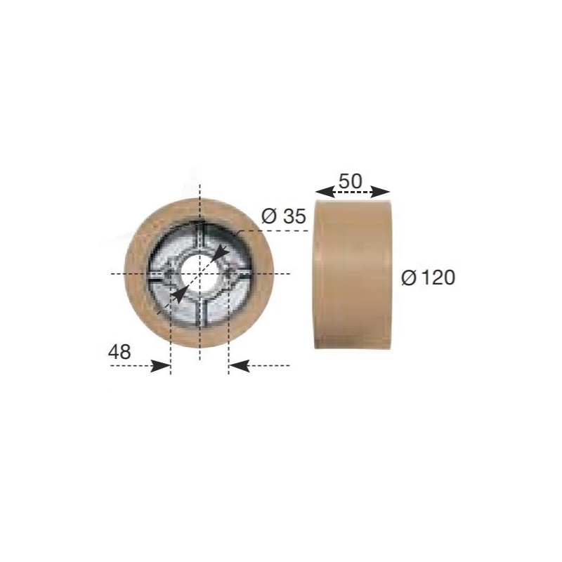 Galet d'entrainement - MASTERWOOD RT813010 - Ø 120 x larg.50 mm Galet d'entrainement - MASTERWOOD RT813010 - Ø 120 x larg.50 mm