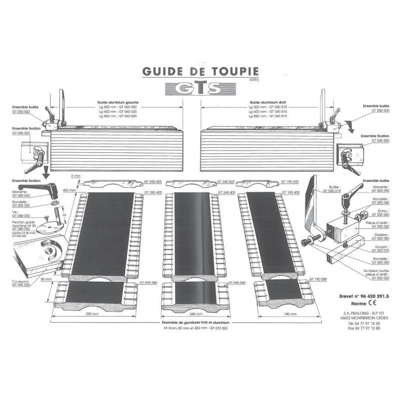 Guide de toupie - ELBE GT060600 - H 150 mm - L 600 mm