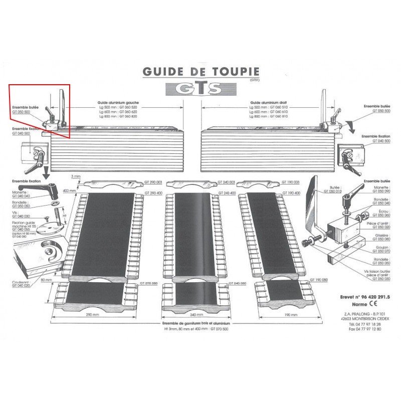 Butée escamotable - ELBE GT050500 - pour guide GTS Butée escamotable - ELBE GT050500 - pour guide GTS