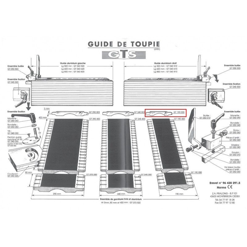 Guide Alu de protection - ELBE GT190003 - ép 3 mm x L 190 mm