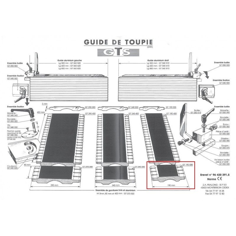 Garniture de protection - ELBE GT190080 - H 80 mm x L 190 mm