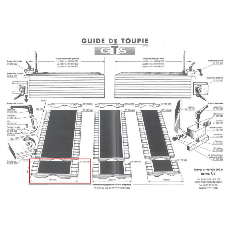 Garniture de protection - ELBE GT290080 - H 80 mm x L 290 mm