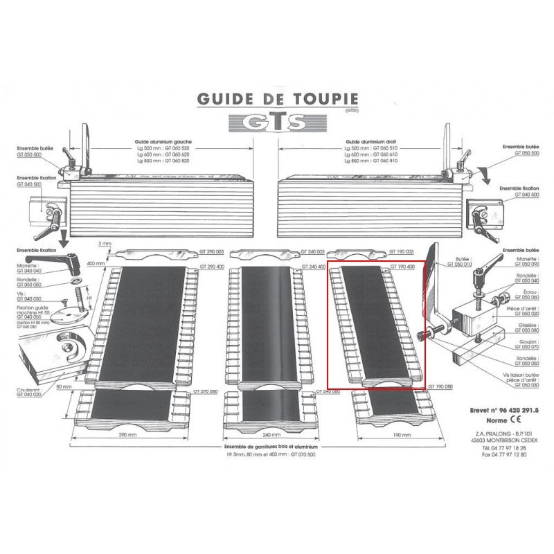 Garniture de protection - ELBE GT190400 - H 400 mm x L 190 mm