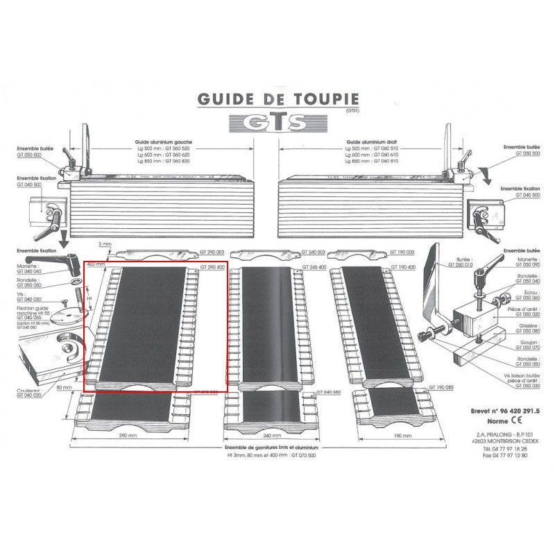 Garniture de protection - ELBE GT290400 - H 400 mm x L 290 mm