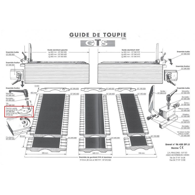 Fixation guide - ELBE GT040055 - Long. vis 55 mm - pour guide GTS Fixation guide - ELBE GT040055 - Long. vis 55 mm - pour guide GTS