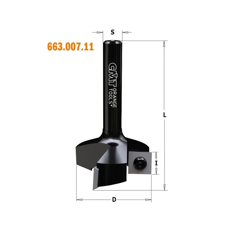 Mèche à défoncer - CMT 66300711 - Ø 35 x l 10,5 x L 60 mm - Q8