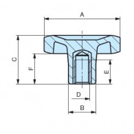 Volant taraudé - APAAX 6370055 - M10 - Ø 50 mm - plastique