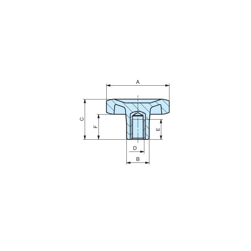 Volant taraudé - APAAX 6370055 - M10 - Ø 50 mm - plastique
