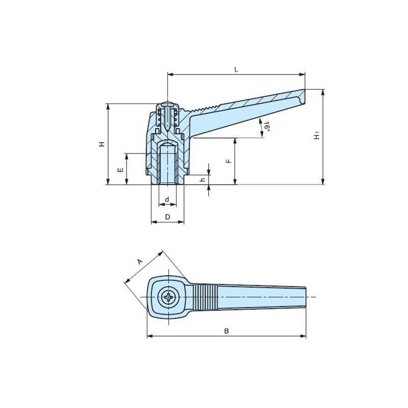 Poignée débrayable taraudée - APAAX 6357015 -  M10 - plastique