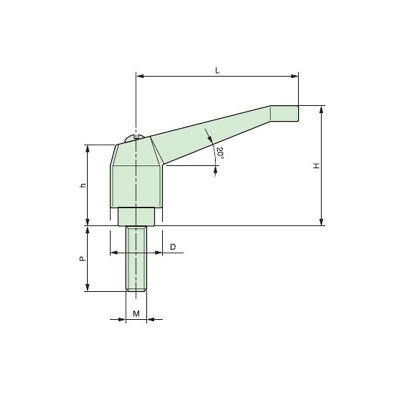 Poignée débrayable filetée - APAAX 7741145 - M10 x L 60 mm - Ø 25 mm