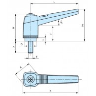 Poignée débrayable filetée - APAAX 6355620 - M5 x L 20 mm - plastique