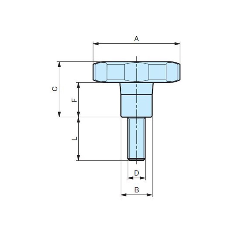 Volant fileté - APAAX 6372090 - M6 x L 30 mm - Ø 30 mm - plastique