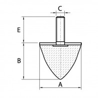 Butée conique - APAAX L102730 - M8 x L 23 mm - Ø 30 mm