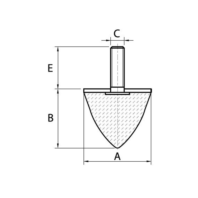 Butée conique - APAAX L102730 - M8 x L 23 mm - Ø 30 mm