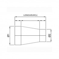 Cône de réduction bords lisses - Ø 120 Int. / 100 Flex. - L 160 mm