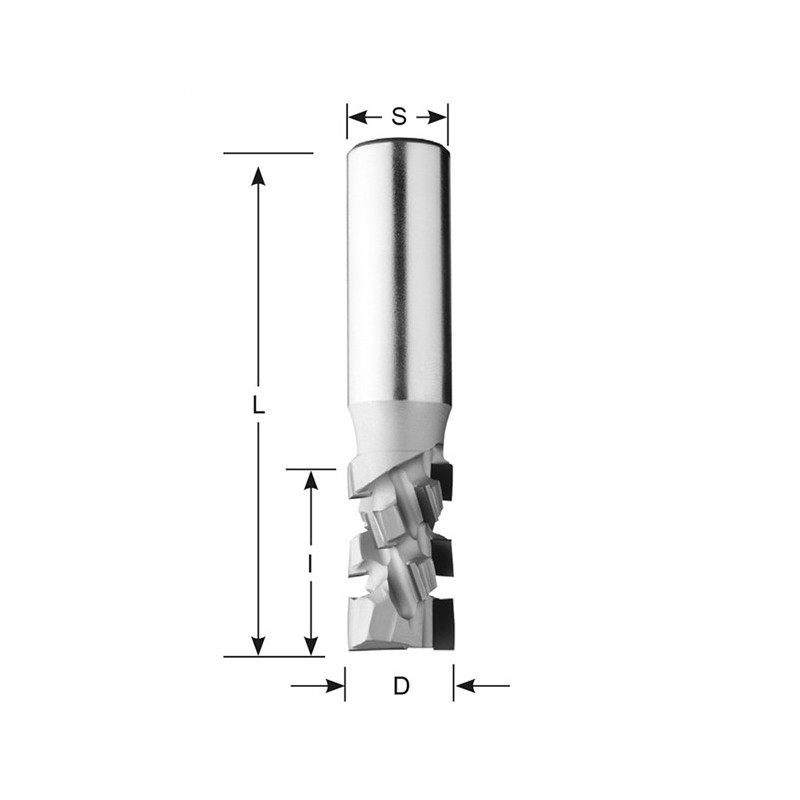 Mèche à défoncer diamant - GEDIMO - ø 16 X l 25 x L 100 mm - Q 20