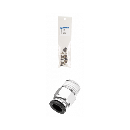 Raccord droit - PREVOST RPDMR0603 - Ø 6 mm - 1/2 Gaz