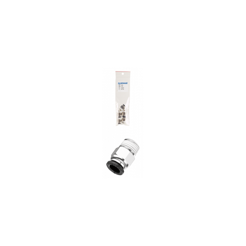 Raccord droit - PREVOST RPDMR0603 - Ø 6 mm - 1/2 Gaz