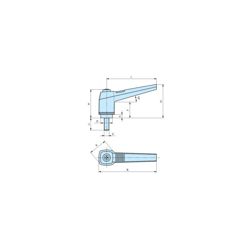 Poignée débrayable filetée - APAAX 6357700 - M10 x L 60 mm - plastique