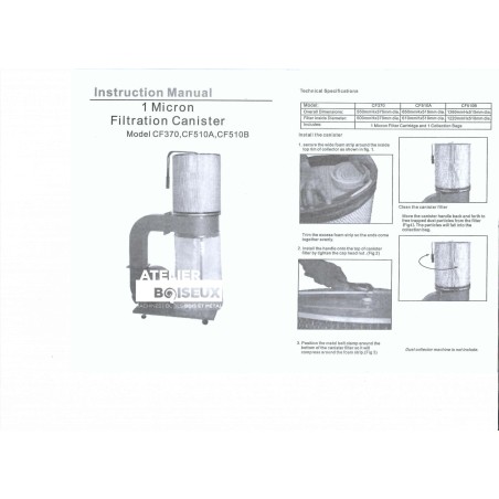 Cartouche de filtration - LEMAN 090106 - Ø 510 mm - ht 600 mm