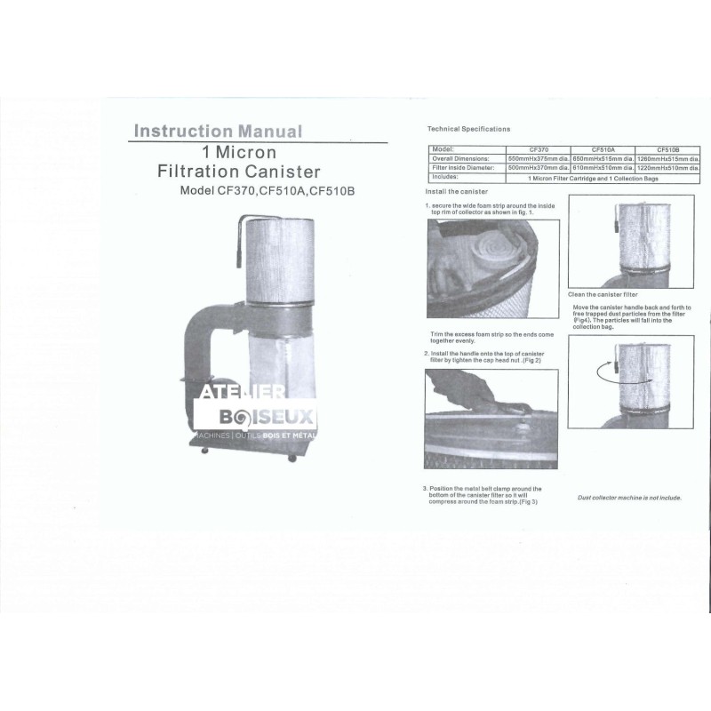 Cartouche de filtration - LEMAN 090106 - Ø 510 mm - ht 600 mm
