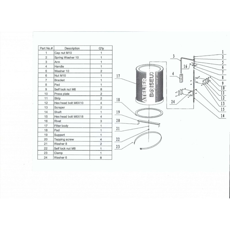 Cartouche de filtration - LEMAN 090106 - Ø 510 mm - ht 600 mm