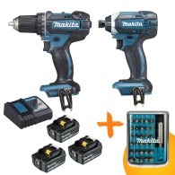 Lot perceuse-visseuse à chocs - MAKITA DLX2127TJ1 -18 V Li-ion - 5 Ah