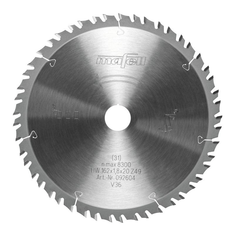 Lame de scie GT, 162 x 1,2/1,8 x 20 mm, Z49-7, 6WZ/FZ, pour coupes fines dans le bois, panneaux Lame de scie GT, 162 x 1,2/1,8 x 20 mm, Z49-7, 6WZ/FZ, pour coupes fines dans le bois, panneaux