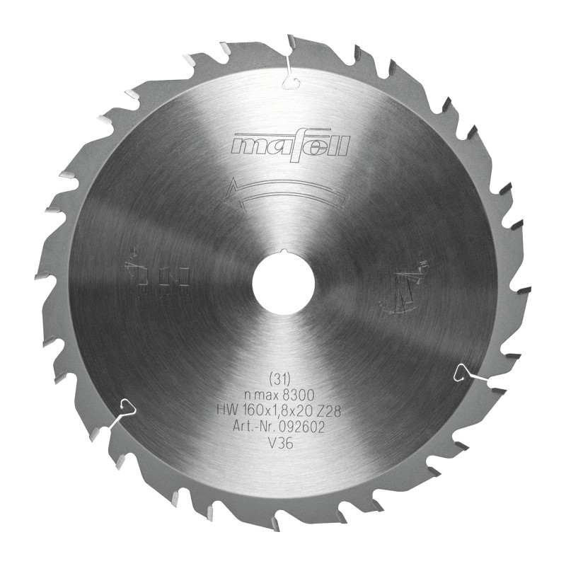 Lame de scie GT, 160 x 1,2/1,8 x 20 mm, Z28-7, 3WZ/FZ, pour coupe universelle dans le bois