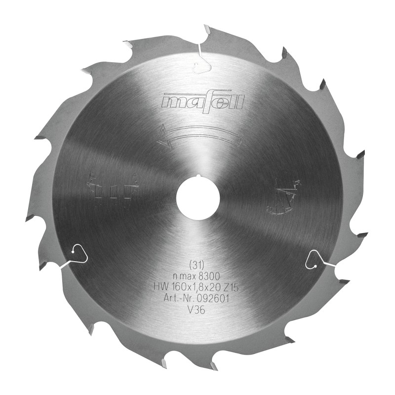 Lame de scie GT, 160 x 1,2/1,8 x 20 mm, Z15-5, 2WZ/FZ, pour coupes longitudinales dans le bois Lame de scie GT, 160 x 1,2/1,8 x 20 mm, Z15-5, 2WZ/FZ, pour coupes longitudinales dans le bois