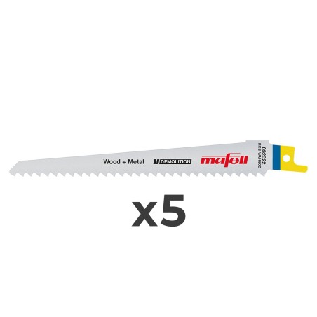 Lame de scie sabre - MAFELL 092622 - RSB-WM150 - bois + métal - 5 lames