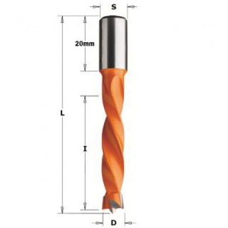 Mèche à tourillon - CMT 30815012 - Ø 15 x L 30/57 mm - Q10 - gauche