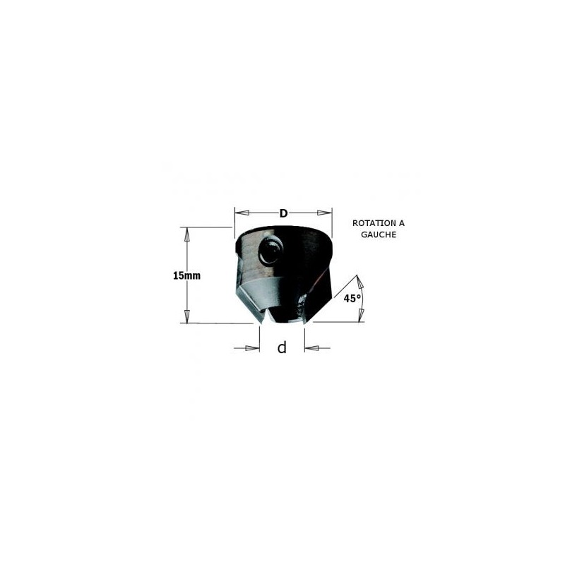 Fraisoir - CMT 31607012 - Ø 16 mm - al 7 mm - HM gauche