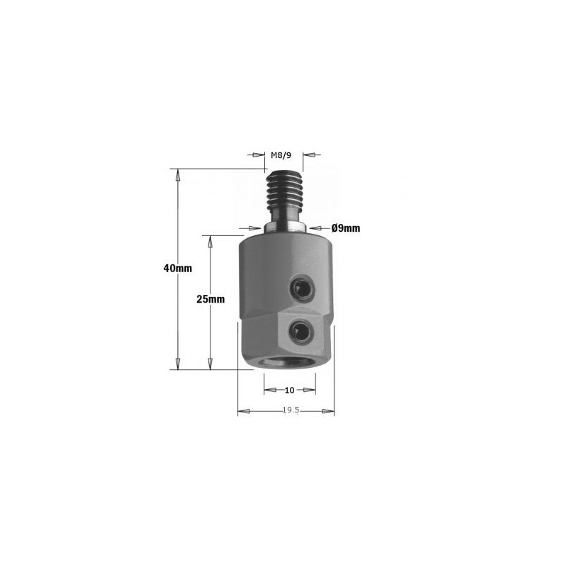 Mandrin de perçage - CMT 35800001 - Ø 10 mm - M8 - droite
