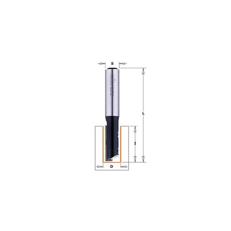Mèche à rainurer à plaquette - CMT 65108011 -Ø 8 x I 20 x L 60 mm - Q8