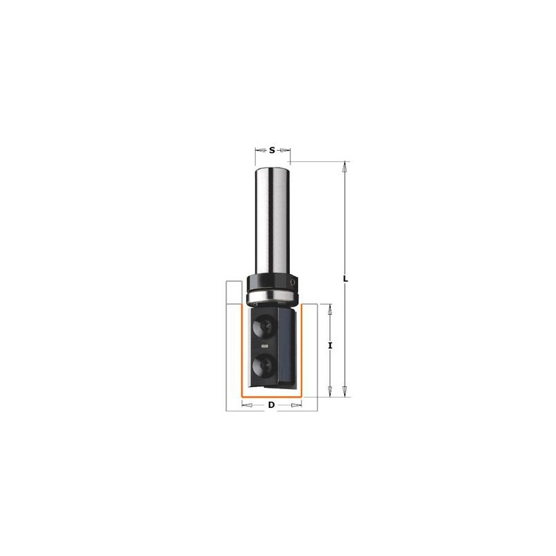 Mèche à affleurer à plaquettes - CMT 65619011 - Ø 19 x I 28 x L 69 mm - Q8